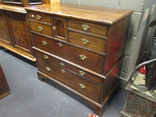 Lot 372 - An 18th century 'Norfolk' type oak chest of...