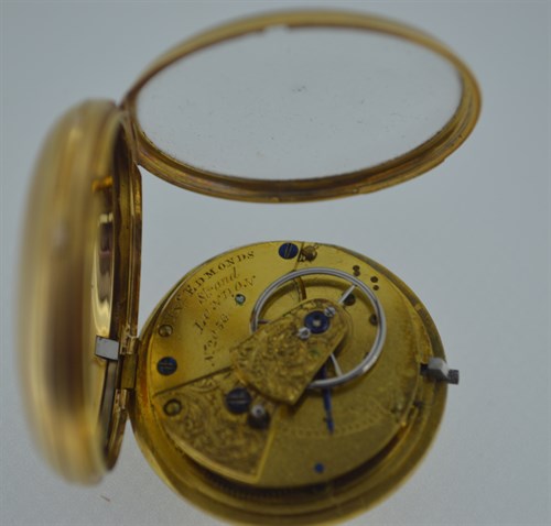 Lot 186 - Ino. Edmonds - A William IV 18ct gold open faced pocket watch