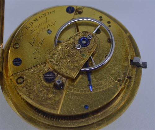 Lot 186 - Ino. Edmonds - A William IV 18ct gold open faced pocket watch