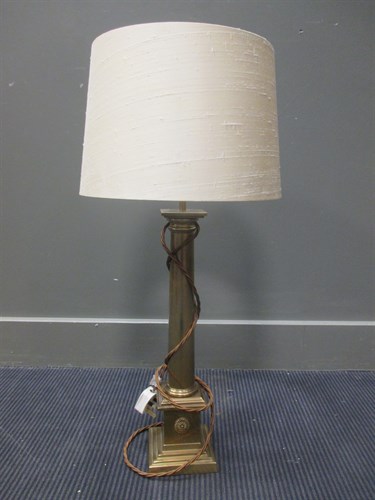 Lot 483 - A brass doric column table lamp 49cm high