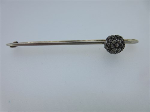 Lot 288 - A diamond bar brooch and an opal one