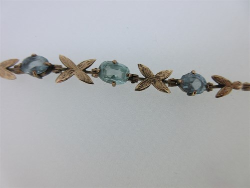 Lot 324 - A mid 20th century blue zircon and light blue spinel pendant necklace and bracelet suite
