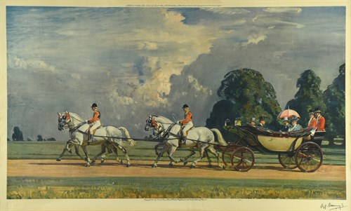 Lot 2 - Sir Alfred Munnings, Their Majesties return...