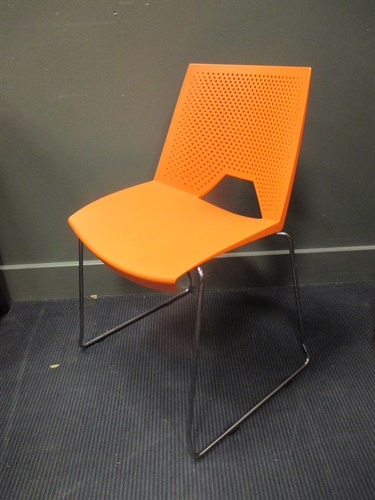 Lot 523 - A set of green & orange chairs A.......?...