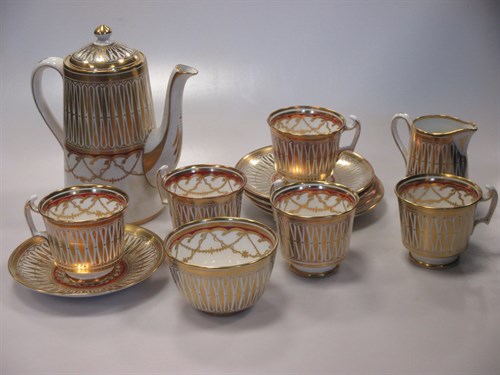 Lot 61 - A Royal Chelsea 'Cathedral' porcelain coffee...