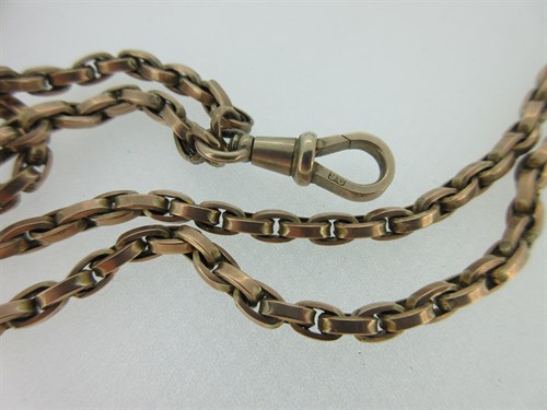Lot 275 - An antique guard chain stamped '9c' and three pairs of earpendants