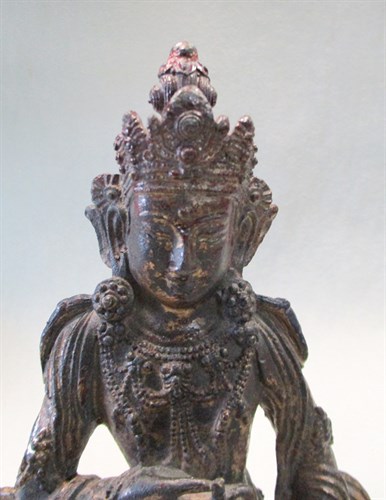 Lot 8 - A Sino-Tibetan bronze figure of Vajrasattva, 19th or 20th century