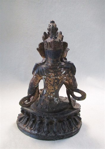 Lot 8 - A Sino-Tibetan bronze figure of Vajrasattva, 19th or 20th century