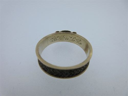 Lot 280 - A 19th century love token ring with hairwork