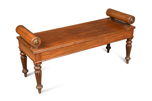 Lot 601 - A late Regency mahogany window seat in the manner of Gillows