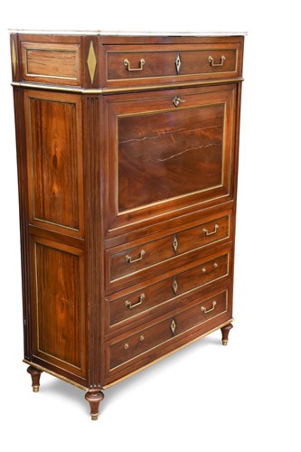 Lot 591 - A Louis XVI secretaire mahogany abattant