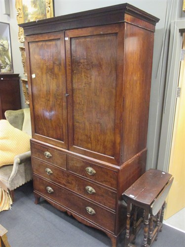 Lot 486 - A Regency mahogany press 215 x 126 x 59cm