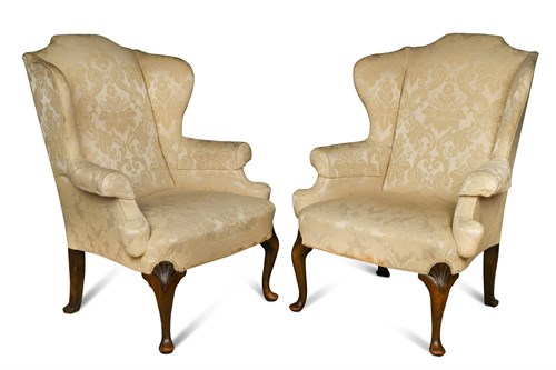 Lot 584 - A pair of Queen Anne style chairs