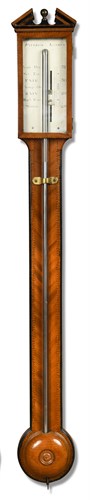 Lot 486 - An early 19th century mahogany stick barometer
