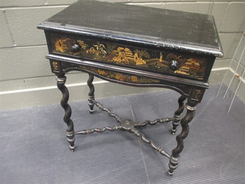 Lot 474 - A 17th century style black and gilt lacquer...