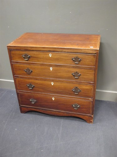 Lot 435 - An early 19th century mahogany and chequer...