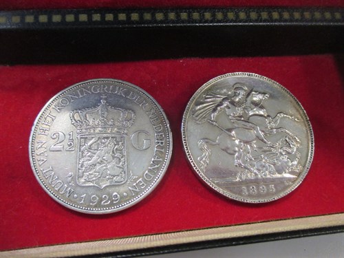 Lot 226 - Three pairs of gold mounted cufflinks, a stick...