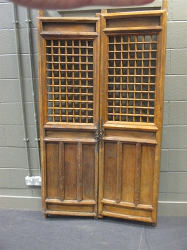 Lot 406 - A pair of oriental doors hinged doors each...