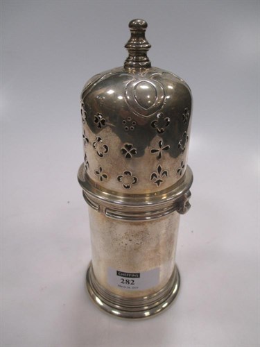 Lot 282 - A silver dredger or shaker, circa 1920, 10.5ozt