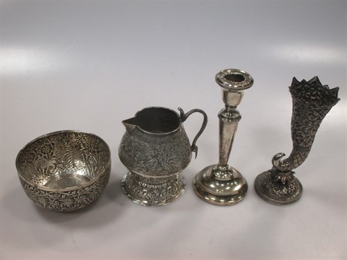 Lot 245 - Three items of continental silver - a jug, a...