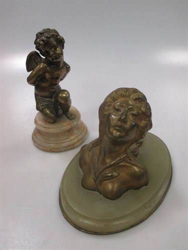 Lot 101 - An early 20th century bronze model of a cherub,...