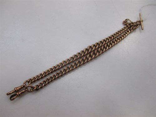 Lot 214 - A 9ct gold Albert chain, 40cm long, 77gms