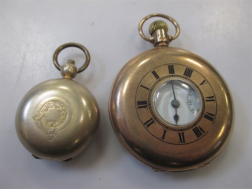 Lot 220 - A 9ct gold pocket watch, the enamel dial for...