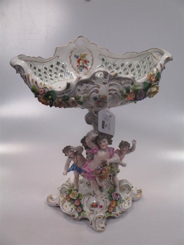 Lot 75 - A pair of Sampson porcelain candleabra and a...