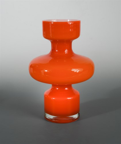 Lot 18 - A Kastrup-Holmegaard type orange cased glass vase