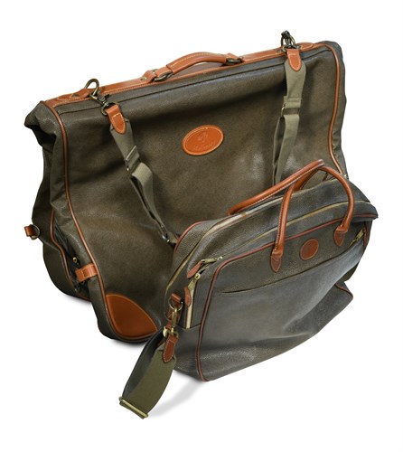 Lot 78 - A Mulberry Scotchgrain and tan leather suit carrier and a holdall ensuite