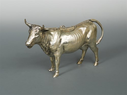 Lot 298 - A German metalwares silver oversized naturalistic cow creamer