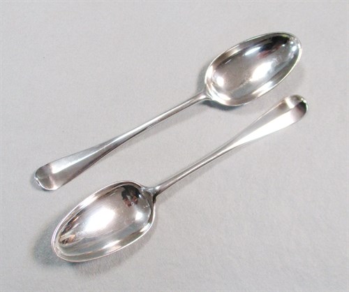 Lot 445 - Edinburgh - Two George III silver tablespoons