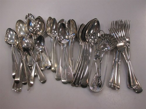 Lot 262 - A collection of assorted flatware including...