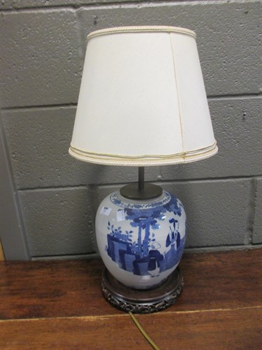 Lot 376 - A Chinese blue and white porcelain ginger jar...
