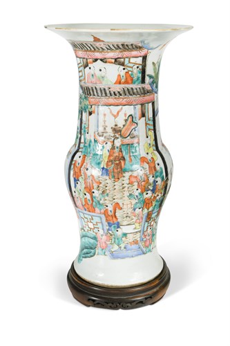 Lot 105 - A Chinese famille rose 'Happy Boys' baluster vase, late Qing Dynasty/early Republic