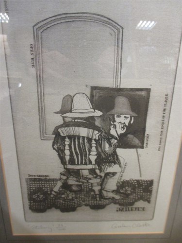 Lot 350 - Two etchings by Graham Clarke, 'Parsnip Percy'...