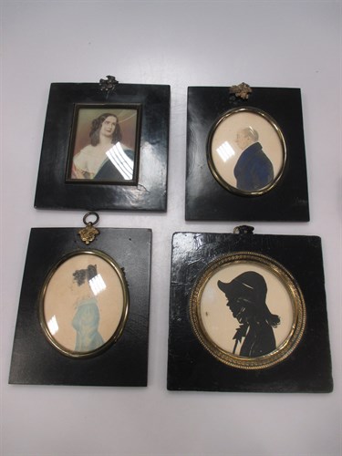 Lot 166 - Six portrait miniatures; a pair of Regency...