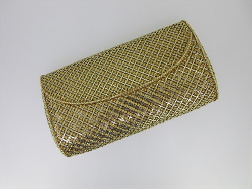 Lot 218 - Carl Bucherer - A lady's bi colour mesh style evening clutch bag
