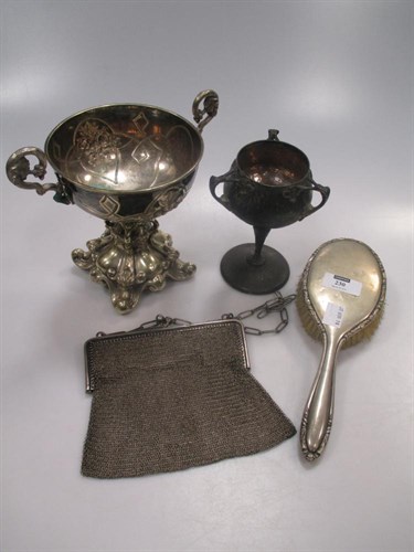 Lot 230 - A silver flapper purse, stamped 925 with...