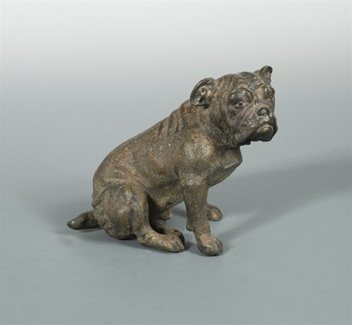 Lot 424 - A Bergman cold painted bronze model of a seated bulldog