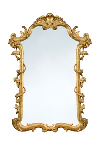 Lot 545 - A small 18th century gilt framed mirror