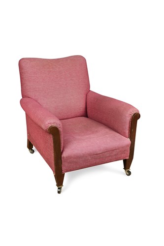 Lot 664 - A Howard style mahogany armchair