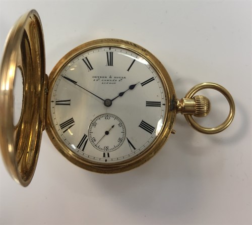 Lot 262 - Ortner & Houle - A Victorian 18ct gold half hunter pocket watch