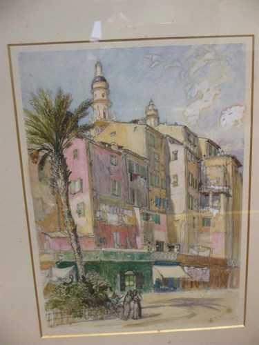 Lot 361 - Street Scene with the initials CMP -...