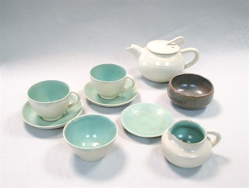Lot 43 - An Upchurch Pottery (1909-1963) Claverdon tea-for-two