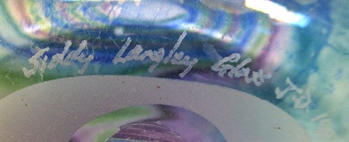 Lot 16 - A Whitefriars Kingfisher blue Greek Key pattern vase