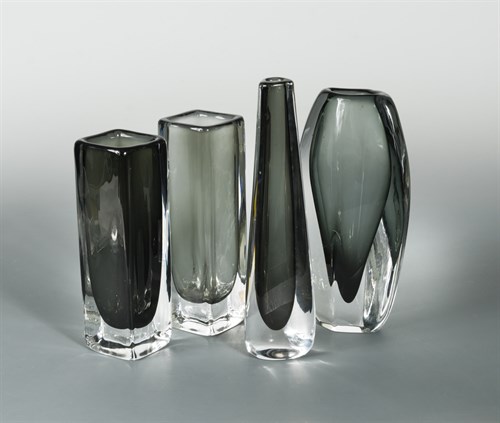 Lot 15 - Nils Landberg for Orrefors, a collection of four Sommerso glass vases, circa 1955