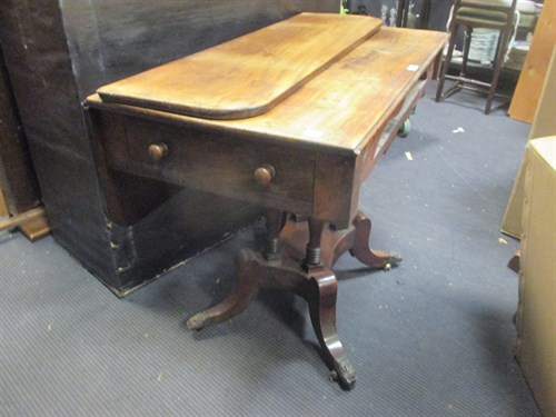 Lot 414 - A mahogany pembroke table with four turned...