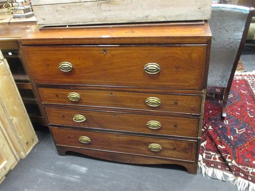 Lot 427 - A mahogany secretaire base 95 x 104 x 52cm