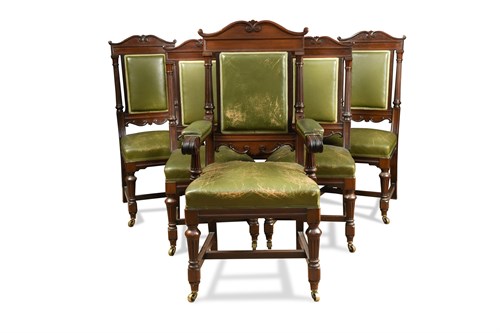Lot 459 - A set of six late 19th century mahogany dining...